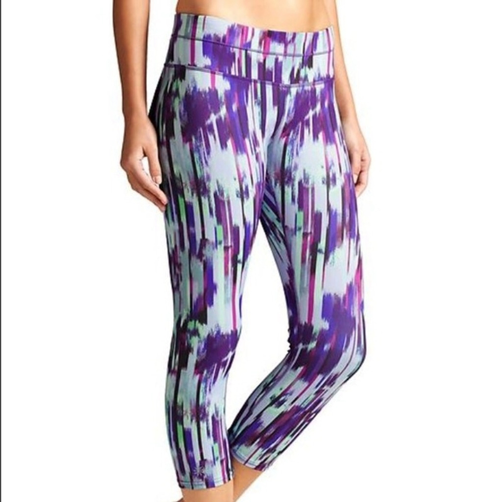 Athleta Hail Storm Sonar Crop Leggings Blue Sz S